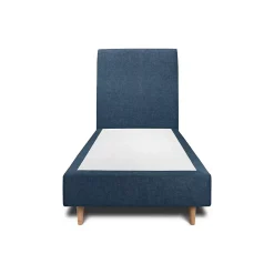 Lit avec tête de lit tapissier tissu et sommier tapissier - Lit en bois massif