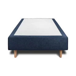 Lit avec tête de lit tapissier tissu et sommier tapissier - Lit en bois massif