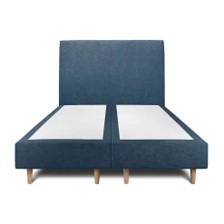 Lit avec tête de lit tapissier tissu et sommier tapissier - Lit en bois massif