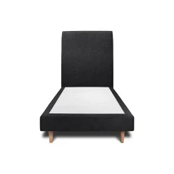 Lit avec tête de lit tapissier tissu et sommier tapissier - Lit en bois massif