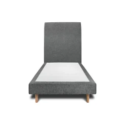 Lit avec tête de lit tapissier tissu et sommier tapissier - Lit en bois massif