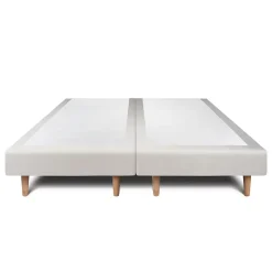 Lit avec tête de lit tapissier velours et sommier tapissier - Lit en bois massif