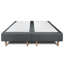 Lit avec tête de lit tapissier velours et sommier tapissier - Lit en bois massif