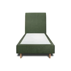 Lit avec tête de lit tapissier tissu et sommier tapissier - Lit en bois massif