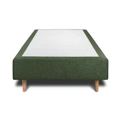 Lit avec tête de lit tapissier tissu et sommier tapissier - Lit en bois massif