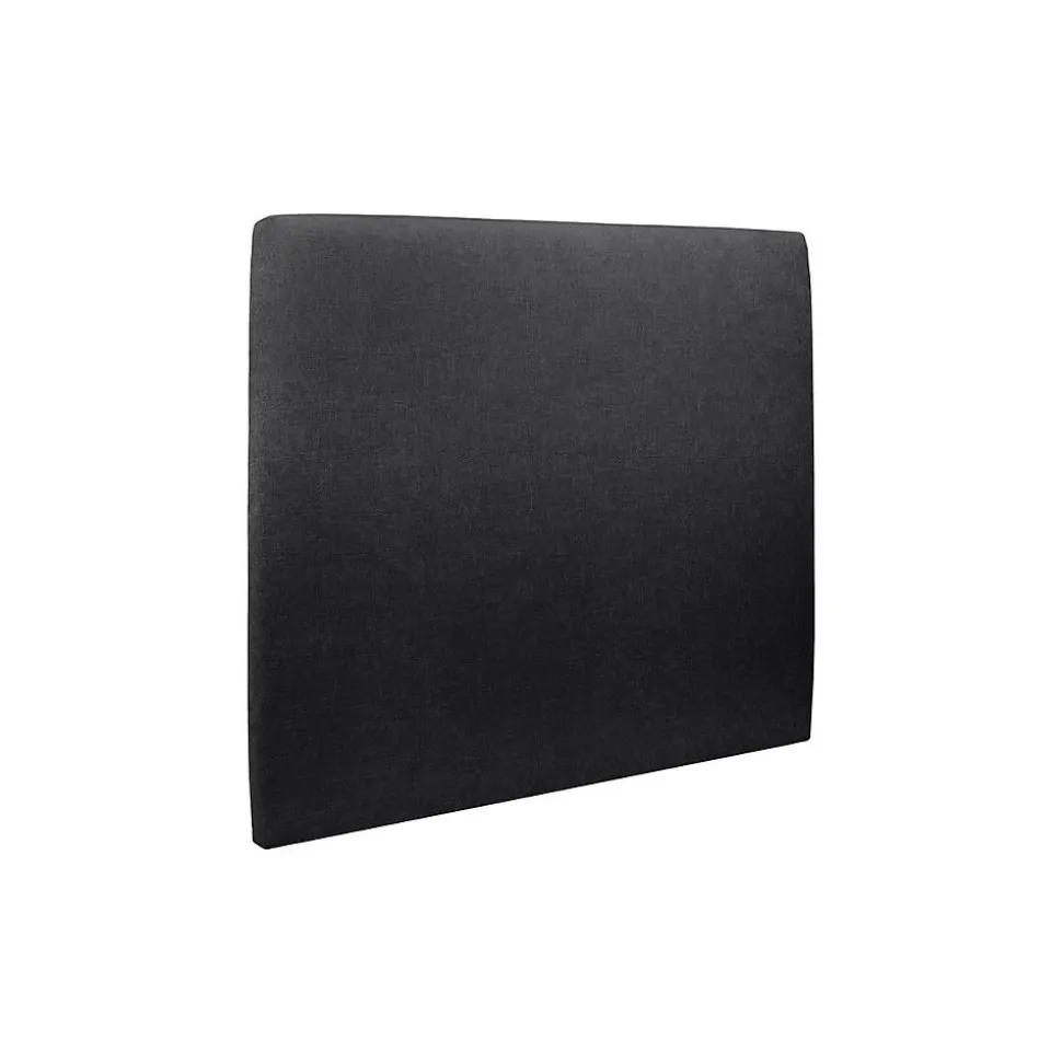 Lit avec tête de lit tapissier tissu et sommier kit - Lit en bois massif