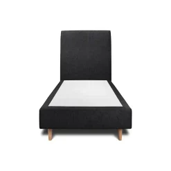 Lit avec tête de lit tapissier tissu et sommier tapissier - Lit en bois massif