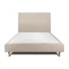 Lit avec tête de lit tapissier tissu et sommier tapissier - Lit en bois massif