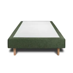 Lit avec tête de lit tapissier tissu et sommier tapissier - Lit en bois massif