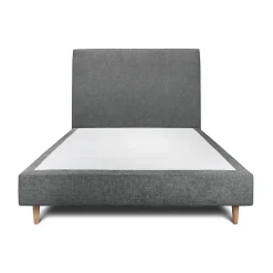 Lit avec tête de lit tapissier tissu et sommier tapissier - Lit en bois massif