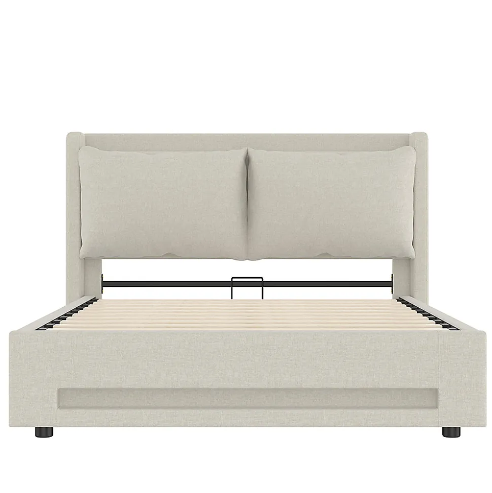 Lit baldaquin velours 140x200 cm, tête de lit élégante, ports USB-C, LED ambiance, rangement - moderne