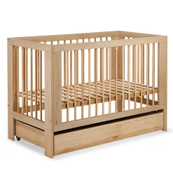 Lit Bébé à Barreaux 120x60 Bois Avec Tiroir