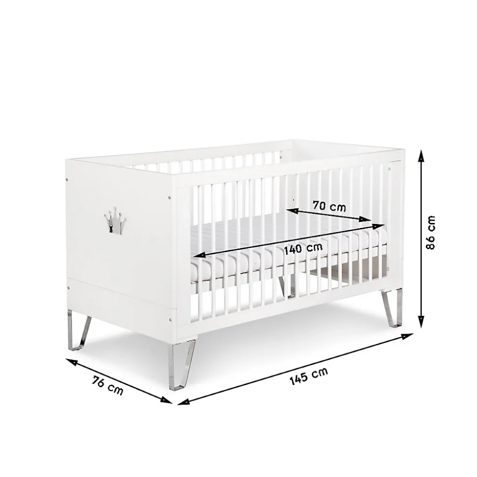 Lit Bébé évolutif Convertible En Lit Enfant 140x70 Blanc