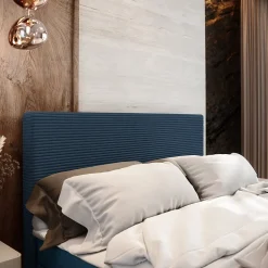 Lit Boxspring ALORIA 160X200 CM POSO 05 + KRONOS 05, Bleu, Lit avec matelas et rangement