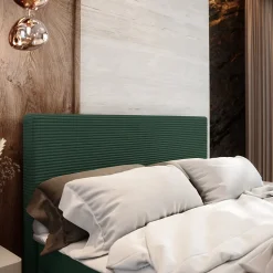 Lit Boxspring ALORIA 160X200 CM POSO 14 + KRONOS 14, Vert foncé, Lit avec matelas et rangement