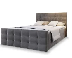 Lit Boxspring AMON 140X200 CM COSMIC 160, Gris, Lit avec matelas et rangement