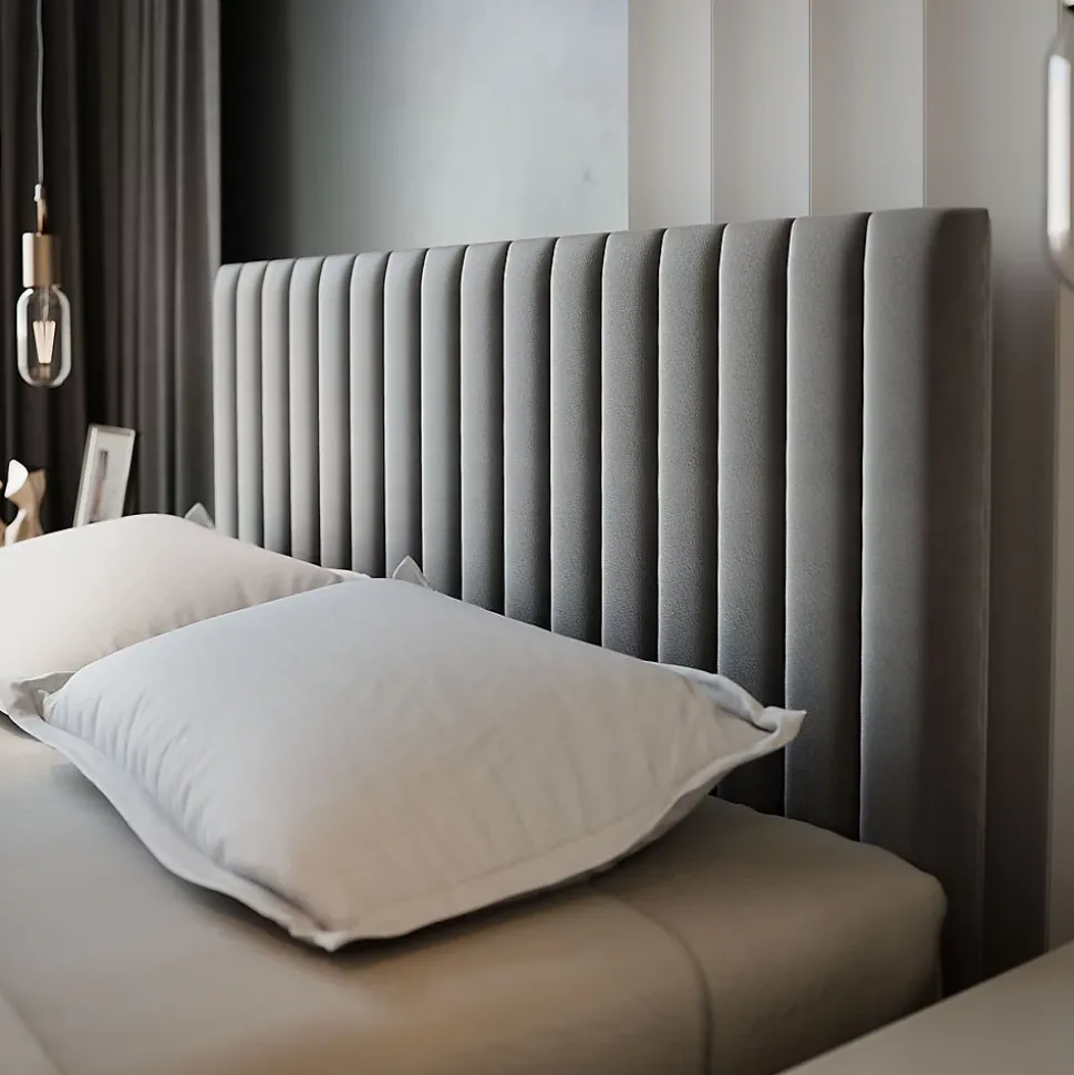 Lit Boxspring ARION 140X200 CM PAROS 02, Beige, Lit avec matelas et rangement