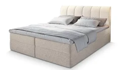 Lit Boxspring CEVANO 160X200 CM COSMIC 10, Beige, Lit avec matelas et rangement