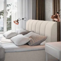 Lit Boxspring CEVANO 160X200 CM COSMIC 10, Beige, Lit avec matelas et rangement