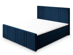Lit Boxspring COMOZA 160X200 CM KRONOS 09, Bleu, Lit avec matelas et rangement