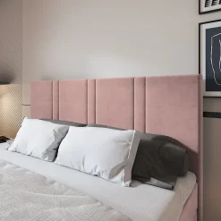 Lit Boxspring COMOZA 160X200 CM KRONOS 27, Rose, Lit avec matelas et rangement