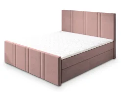 Lit Boxspring COMOZA 160X200 CM KRONOS 27, Rose, Lit avec matelas et rangement