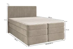 Lit Boxspring FELBIO 160X200 CM KRONOS 06, Marron, Lit avec matelas et rangement