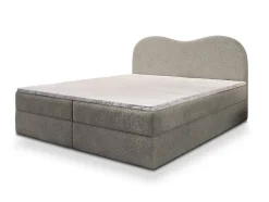 Lit Boxspring FLUVIA 180X200 CM NOW OR NEVER 83, Gris clair, Lit avec matelas et rangement