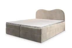 Lit Boxspring FLUVIA 180X200 CM MONOLITH 04, Crème, Lit avec matelas et rangement