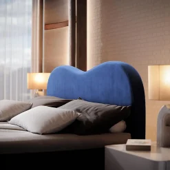 Lit Boxspring FLUVIA 140X200 CM MONOLITH 77, Bleu, Lit avec matelas et rangement