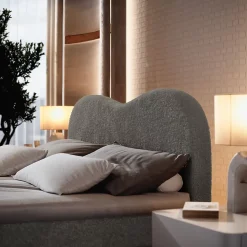 Lit Boxspring FLUVIA 160X200 CM NOW OR NEVER 92, Gris, Lit avec matelas et rangement