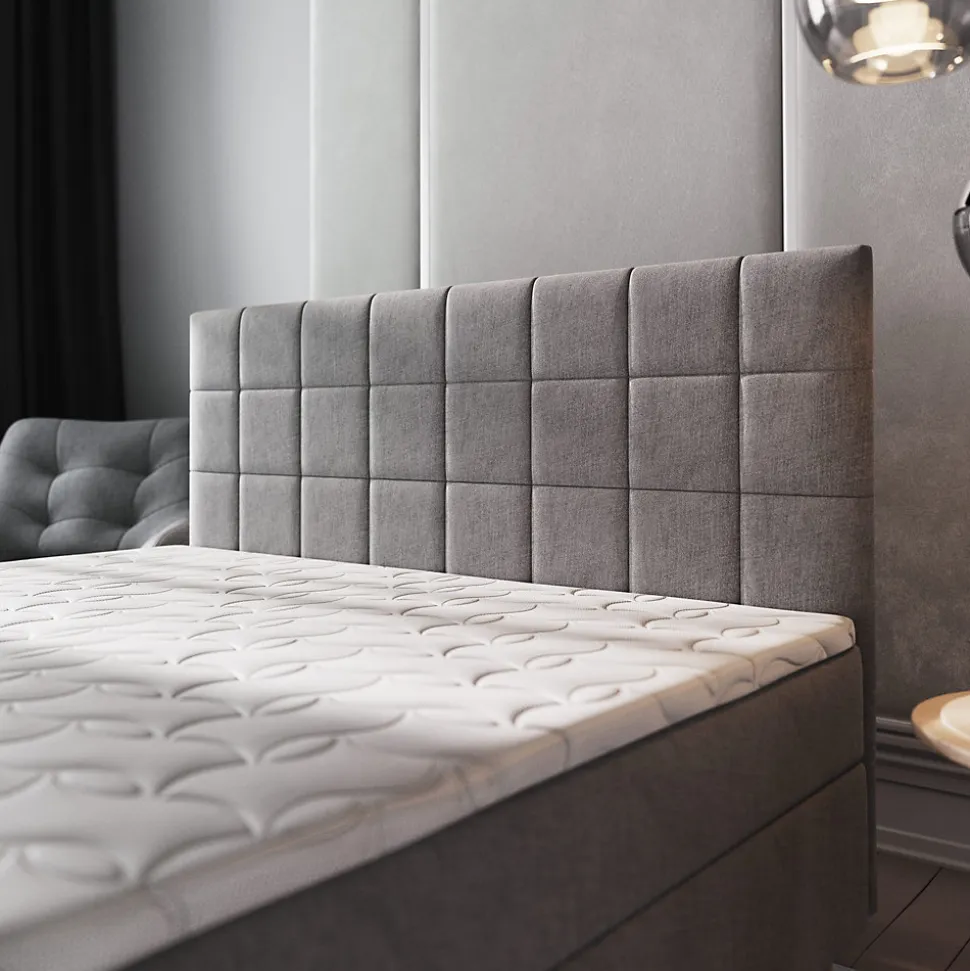 Lit Boxspring IBIZA 140X200 CM INARI 22, Beige, Lit avec matelas et rangement