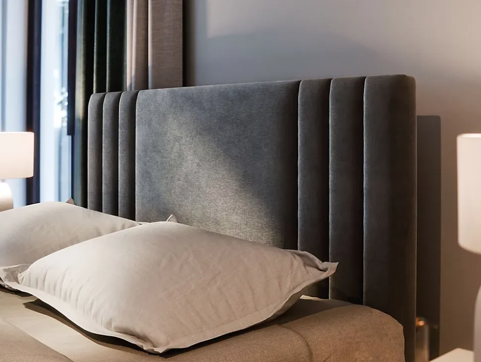 Lit Boxspring KANES 140X200 CM CASABLANCA 16, Noir, Lit avec matelas et rangement