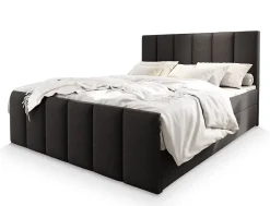 Lit Boxspring LAGO 140X200 CM SAWANA 05, Gris, Lit avec matelas et rangement