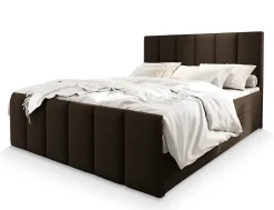 Lit Boxspring LAGO 140X200 CM SAWANA 16, Marron, Lit avec matelas et rangement