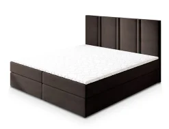 Lit Boxspring LARIO 180X200 CM KRONOS 06, Marron, Lit avec matelas et rangement