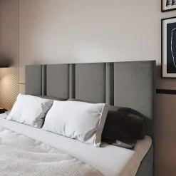 Lit Boxspring LARIO 160X200 CM KRONOS 15, Gris, Lit avec matelas et rangement