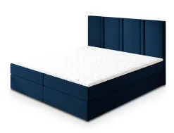 Lit Boxspring LARIO 160X200 CM KRONOS 09, Bleu, Lit avec matelas et rangement
