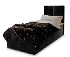 Lit Boxspring LENA 90 90X200 CM KRONOS 07, Noir, Lit avec matelas et rangement