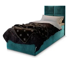 Lit Boxspring LENA 80 80X200 CM KRONOS 13, Bleu, Lit avec matelas et rangement