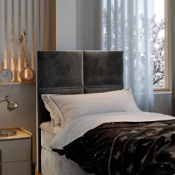 Lit Boxspring LENA 80 80X200 CM KRONOS 13, Bleu, Lit avec matelas et rangement