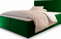 Lit Boxspring LENA 180X200 CM KRONOS 19, Vert, Lit avec matelas et rangement