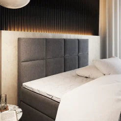 Lit Boxspring LENA 160X200 CM KRONOS 27, Rose, Lit avec matelas et rangement