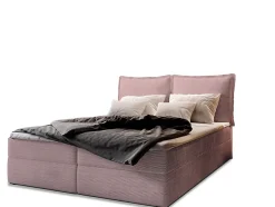 Lit Boxspring LENTE 180X200 CM LINCOLN 61, Rose, Lit avec matelas et rangement