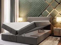 Lit Boxspring LENTE 180X200 CM LINCOLN 61, Rose, Lit avec matelas et rangement