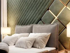 Lit Boxspring LENTE 160X200 CM MONOLITH 84, Gris clair, Lit avec matelas et rangement