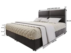 Lit Boxspring LONIS 160X200 CM SAWANA 14, Noir, Lit avec matelas et rangement