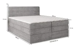 Lit Boxspring LUNERA 140X200 CM TILIA 52, Marron, Lit avec matelas et rangement