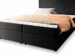 Lit Boxspring MADO 160X200 CM INARI 100, Noir, Lit avec matelas et rangement