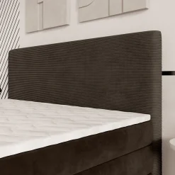 Lit Boxspring MATERN 180X200 CM POSO 06 + KRONOS 06, Marron, Lit avec matelas et rangement